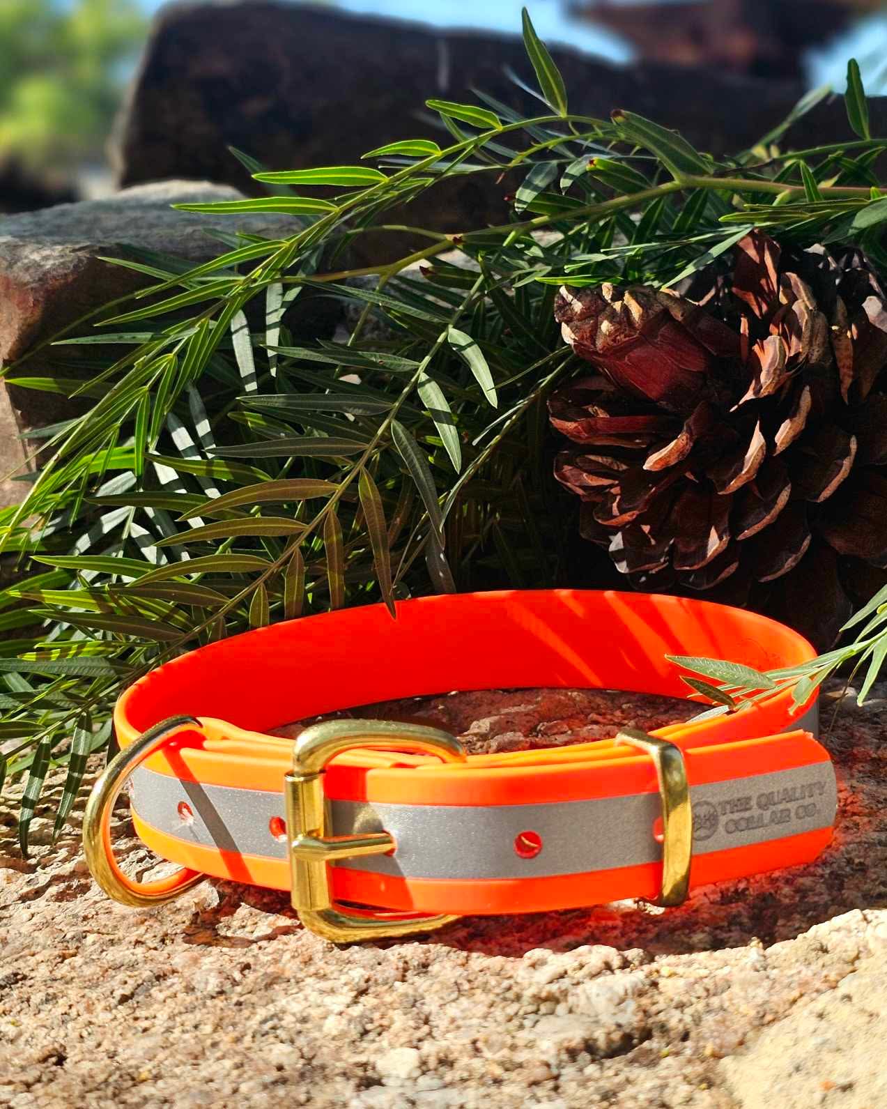 Hi-Viz Reflective Working dog style flat collar (1”/25mm Width)