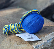 Load image into Gallery viewer, Dura-Foam Ball with Rope Handle by Ruff-Paws!
